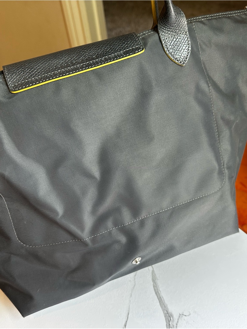 Longchamp Medium Tote Blue with Gold Pony Logo - Picture 12 of 16